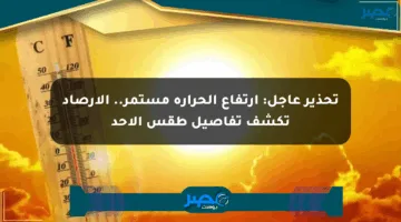 تحذير عاجل: ارتفاع الحرارة مستمر.. الأرصاد تكشف تفاصيل طقس الأحد